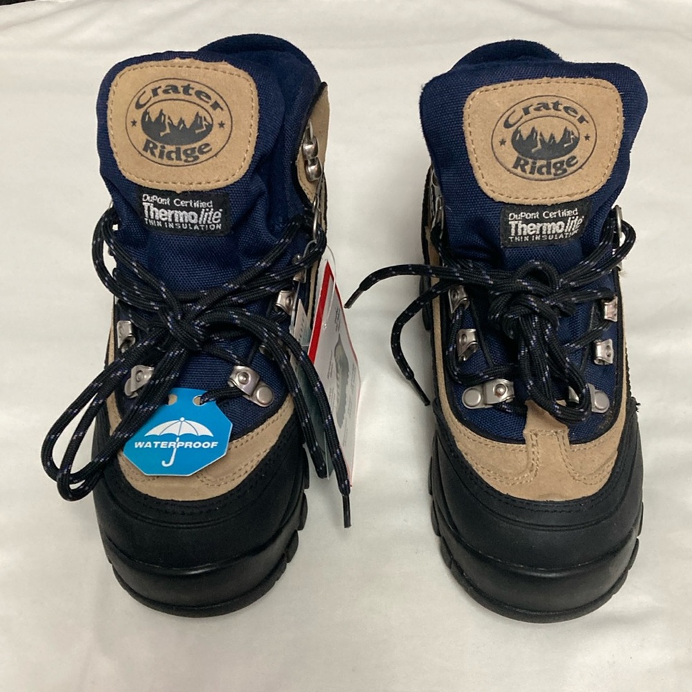 Boys winter boots, insulated, waterproof, leather & fabric material, heavy duty